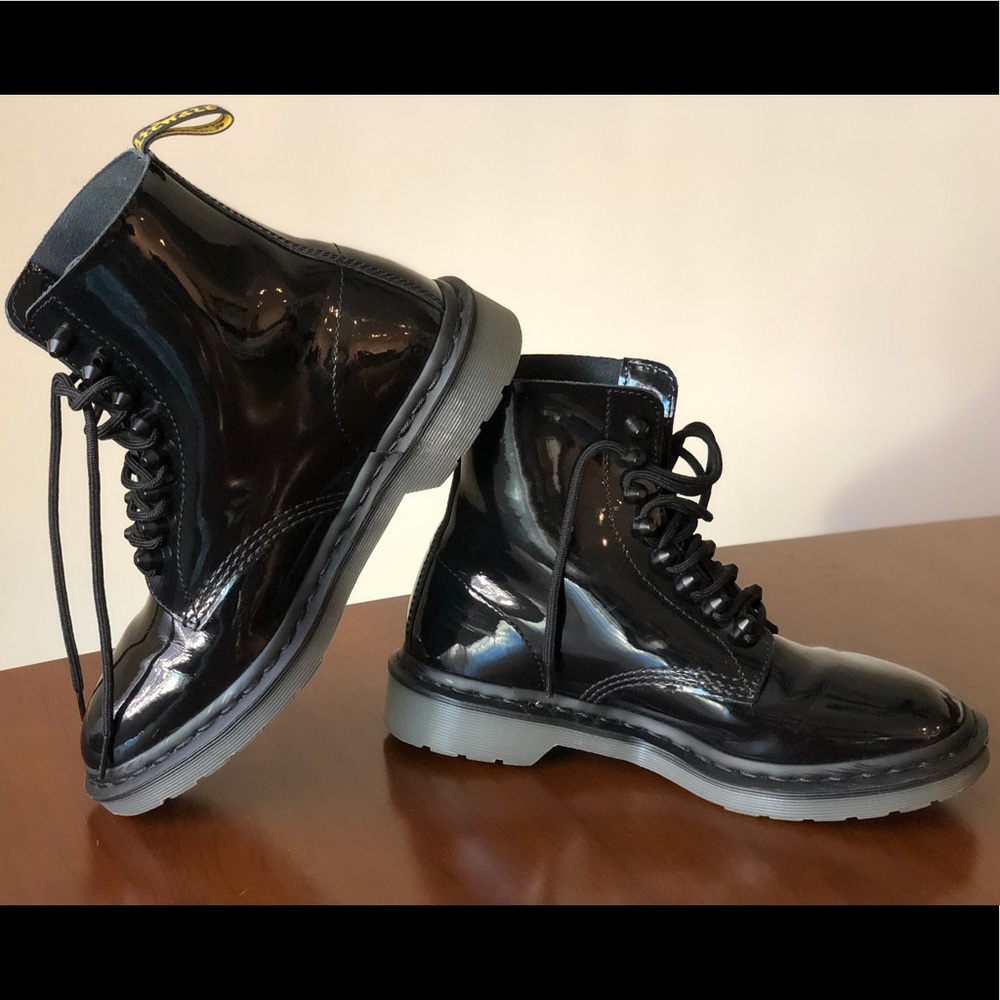 DR. MARTENS PASCAL STUD Patent 8 Hole Boot US 8